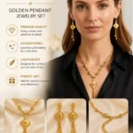 Gold Tone Necklace & Earrings Set