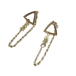 Retro Triangular Leaf Chain Tassel Earrings Trendy - Image 2